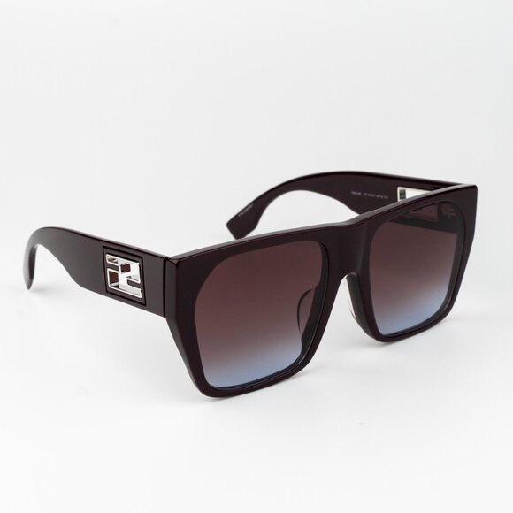 Fendi BAGUETTE Women Sunglasses Square Brown Gradient Bordeaux  FE40124F 81T - Picture 6 of 11